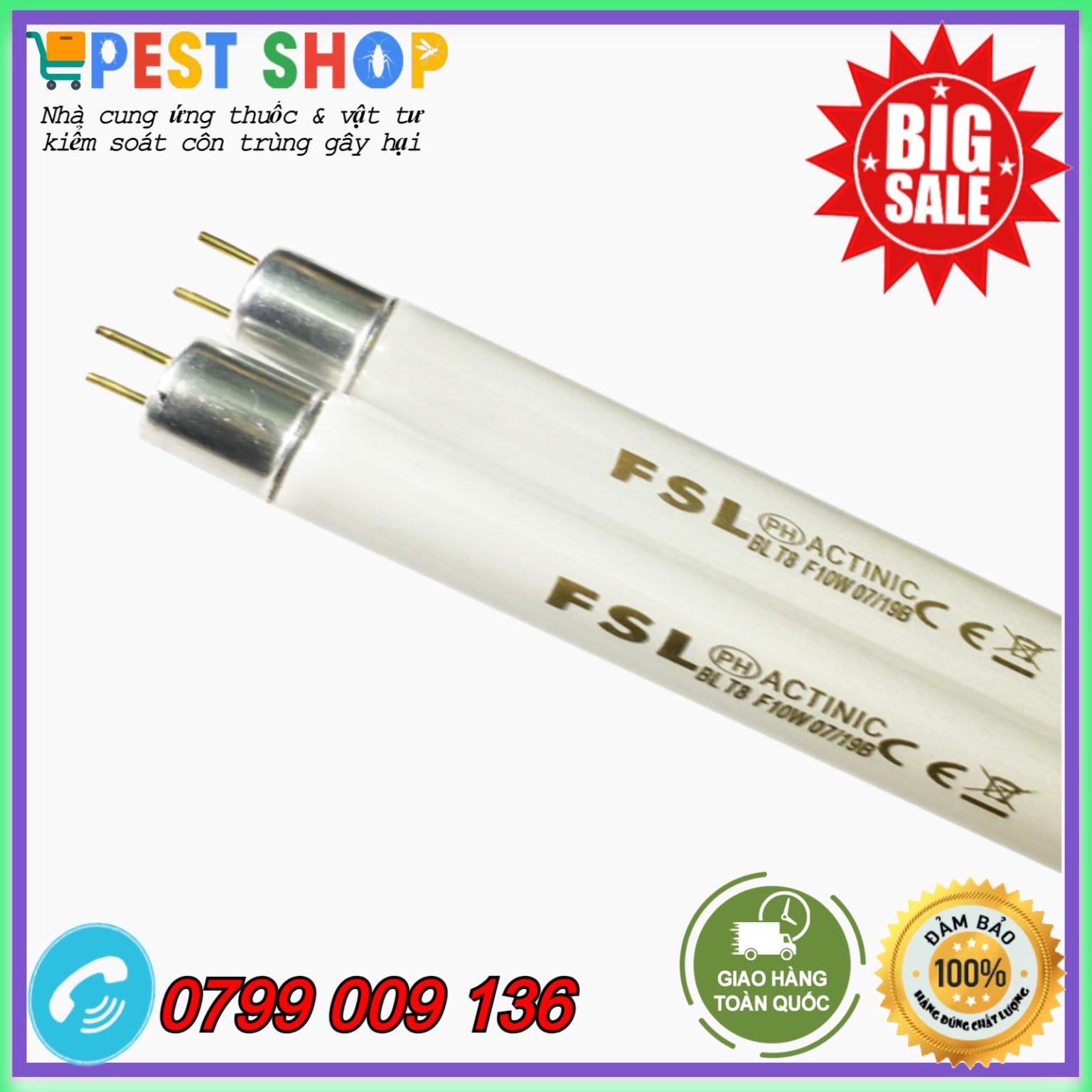Bóng đèn diệt côn trùng 10w - 33cm
