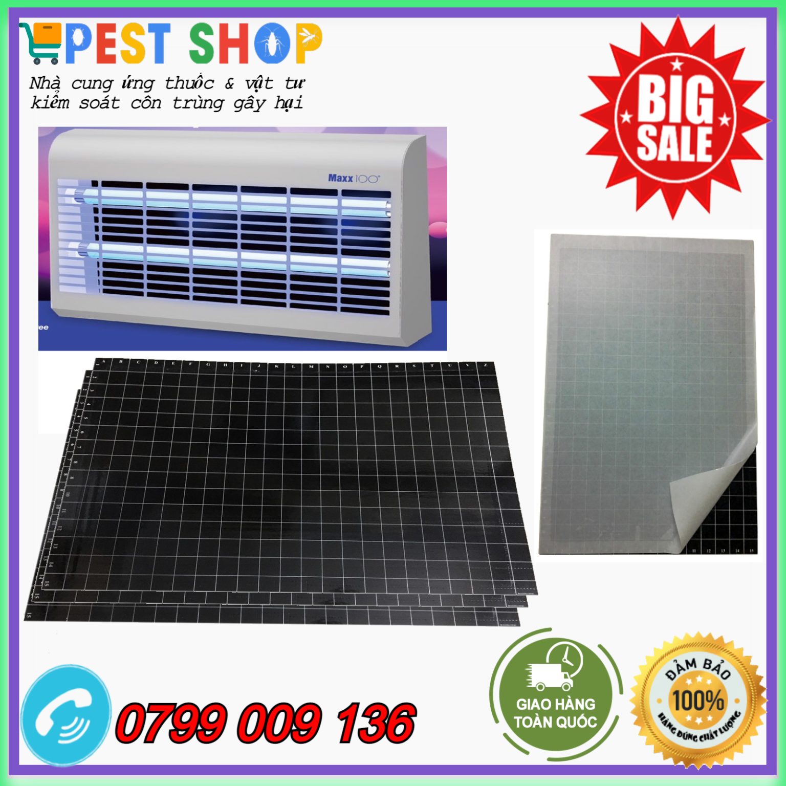 tấm keo đèn diệt côn trùng 46cm x 30cm