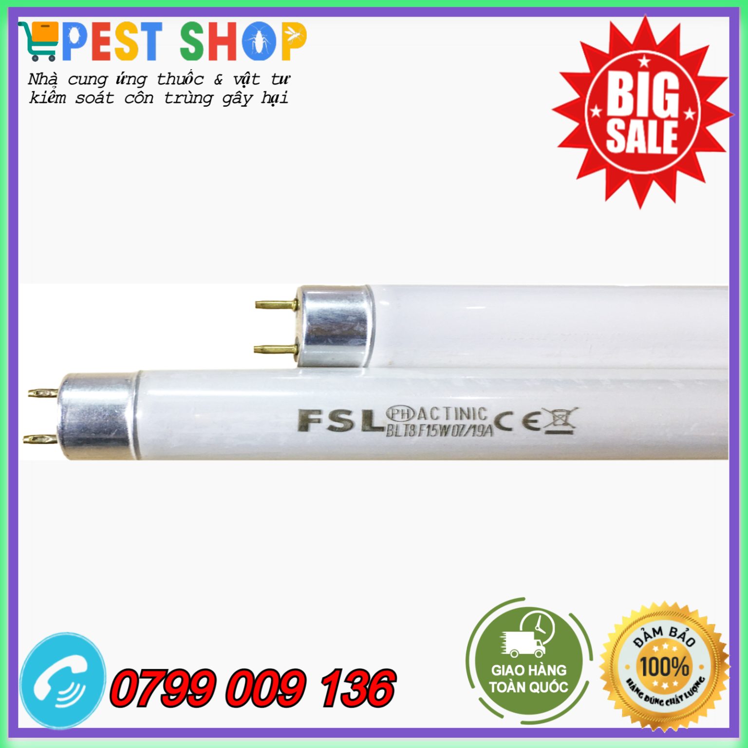 Bóng đèn diệt côn trùng 15w- 45cm