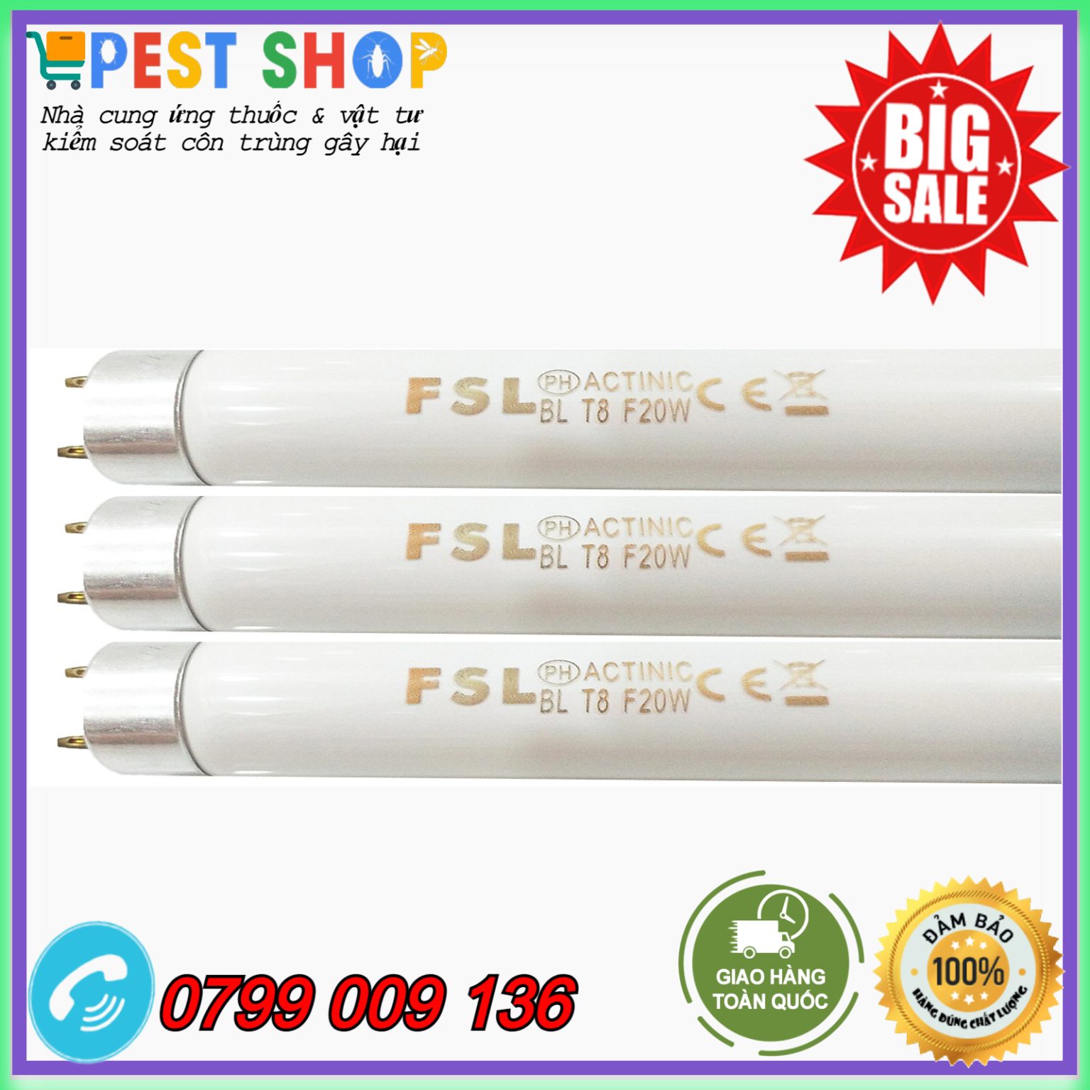 Bóng đèn diệt côn trùng FSL 20w-60cm