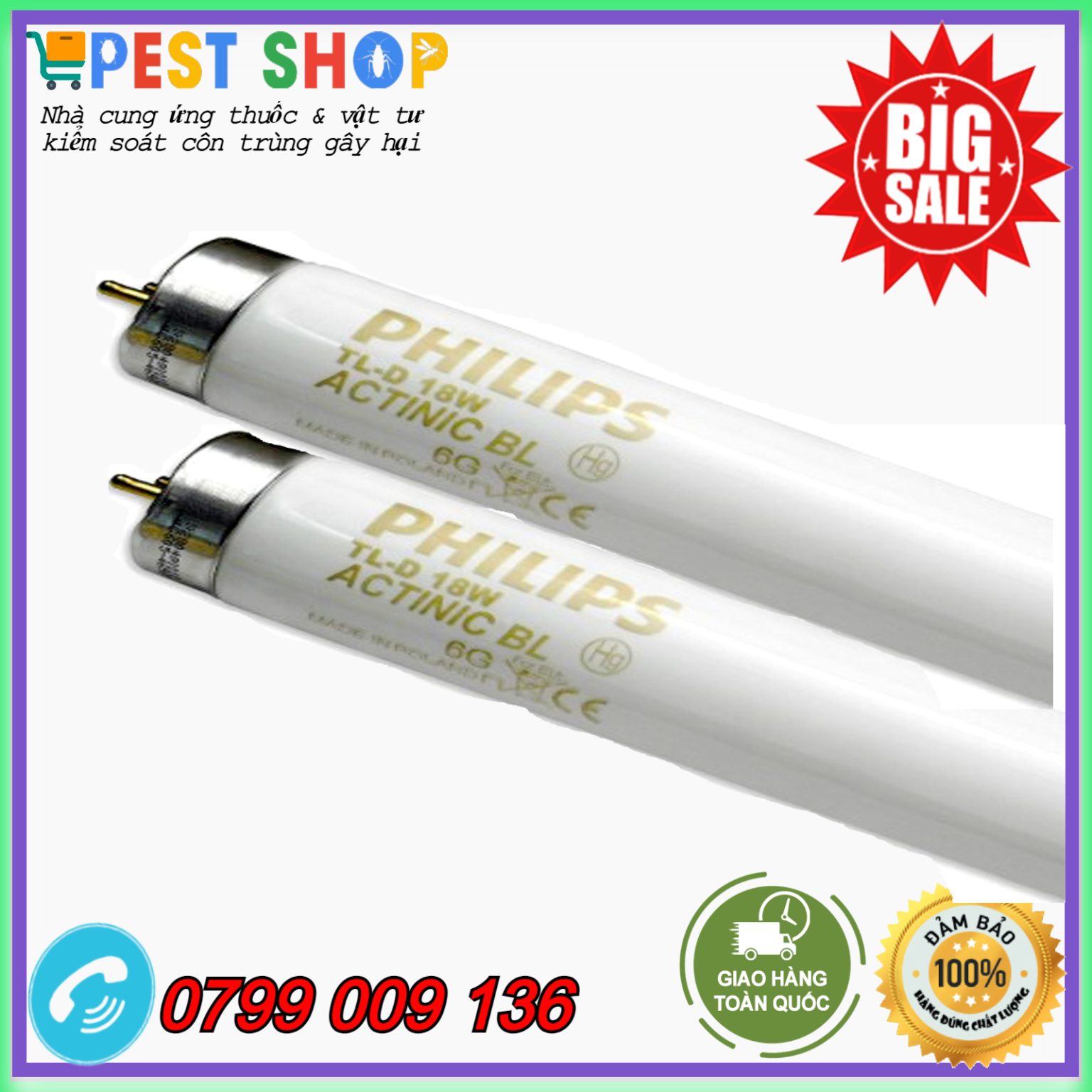 Bóng đèn diệt côn trùng Phillips 18w - 60cm