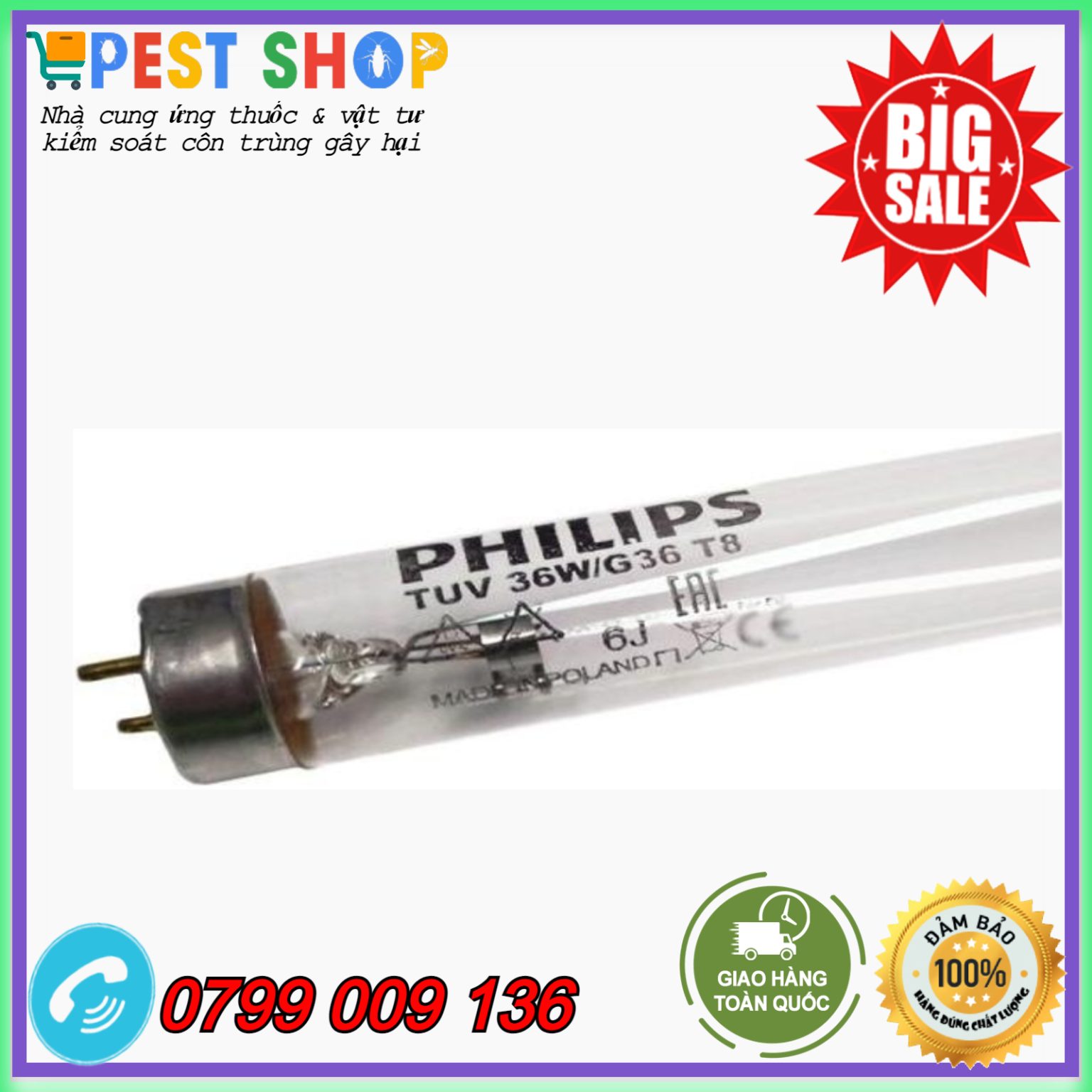 Bóng diệt khuẩn Philips 36w