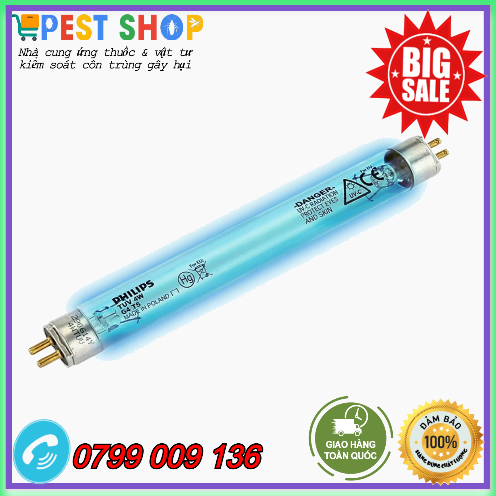 Bóng diệt khuẩn Philips 4w