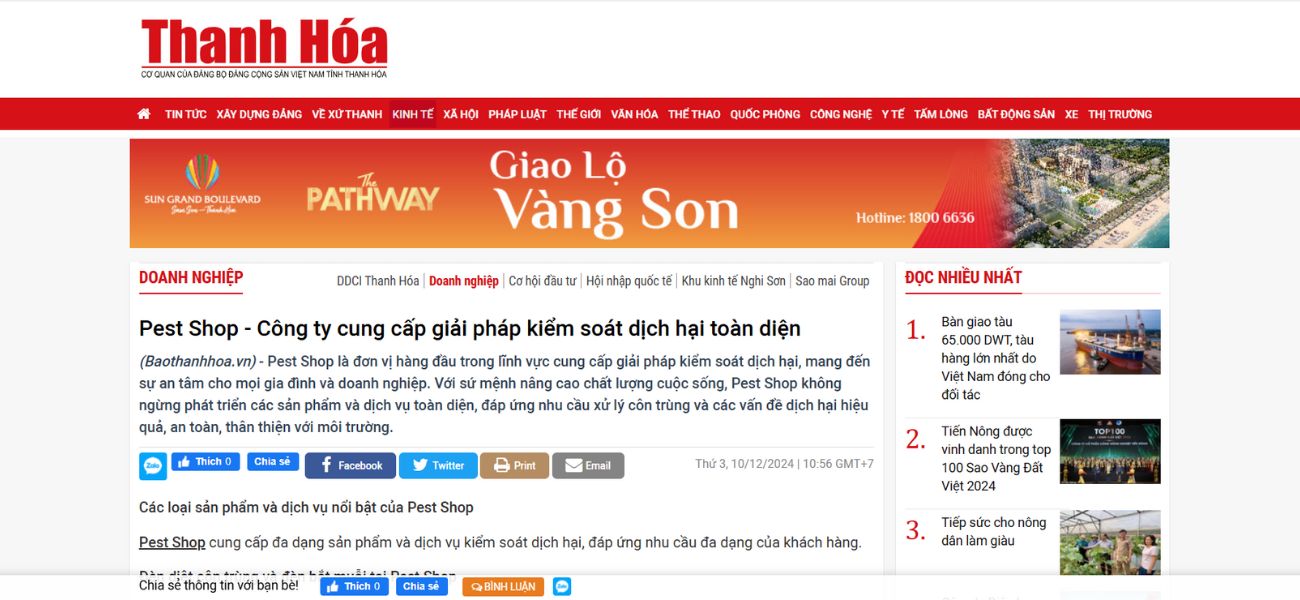 báo chí nói về Pest Shop