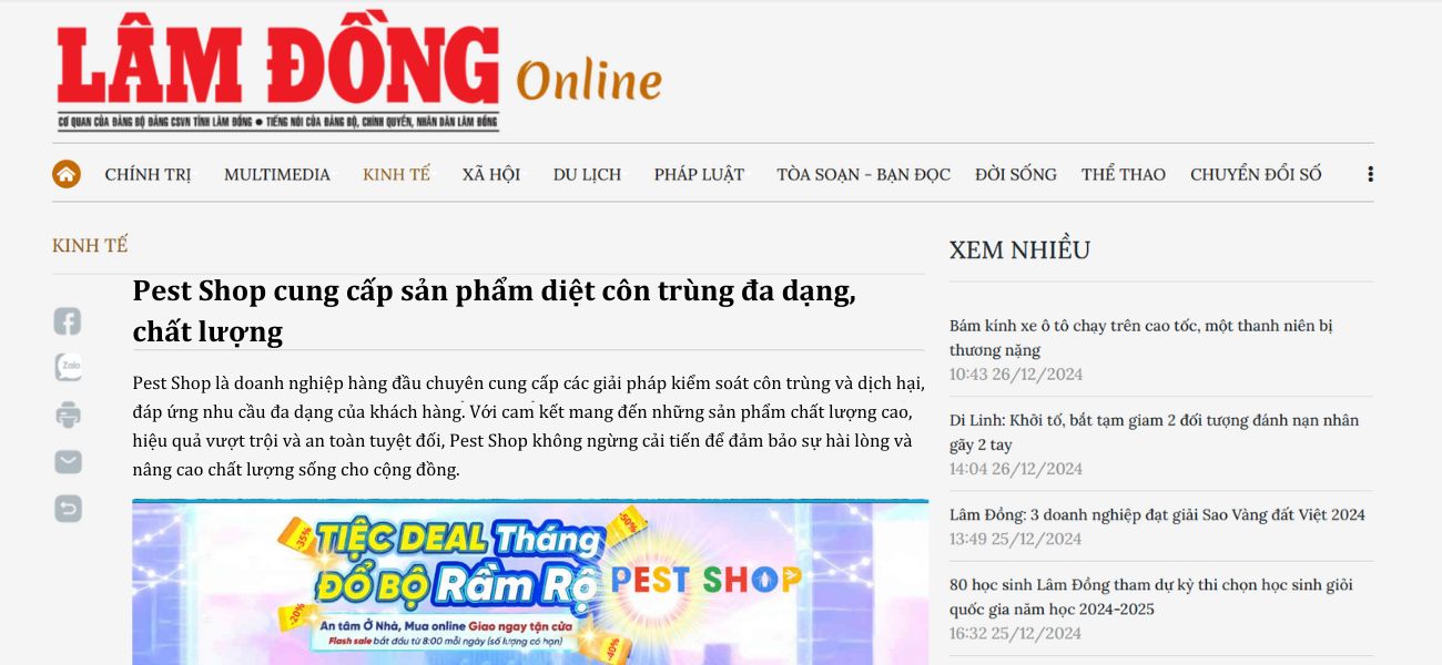báo chí nói về Pest Shop