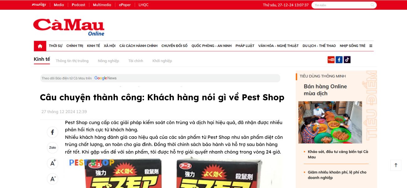 báo chí nói về pest shop